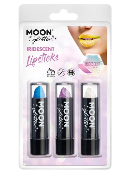 Moon Glitter Iridescent Glitter Lipstick, Clamshell, 4.2g - Blue, Purple, White