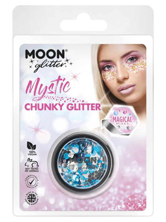 Moon Glitter Mystic Chunky Glitter, Mixed Colours, Clamshell, 3g, Frozen
