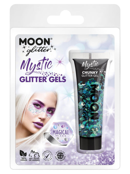 Moon Glitter Mystic Chunky Glitter Gel, Clamshell, Mixed Colours, 12ml, Atlantis