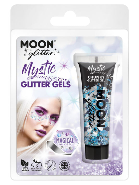 Moon Glitter Mystic Chunky Glitter Gel, Clamshell, Mixed Colours, 12ml, Frozen