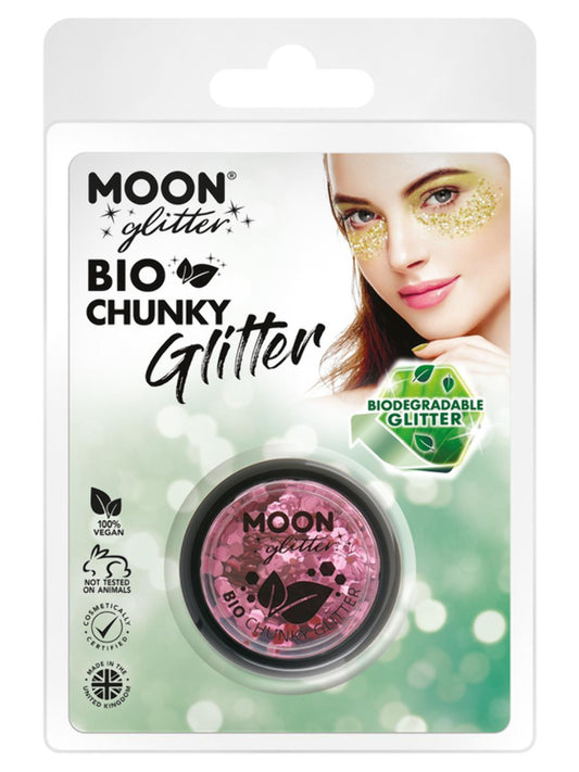Moon Glitter Bio Chunky Glitter, Pink, Clamshell, 3g