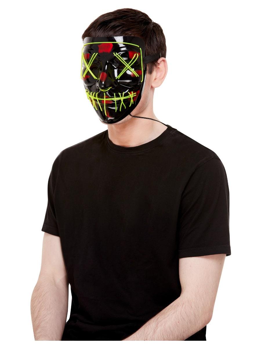 Stitch Face Mask, Green Neon Light Up Wholesale