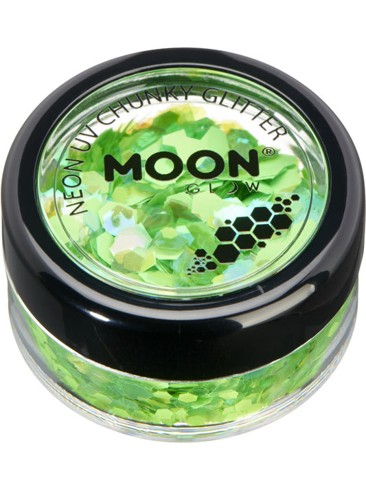 Moon Glow - Neon UV Chunky Glitter, Green, 3g Single