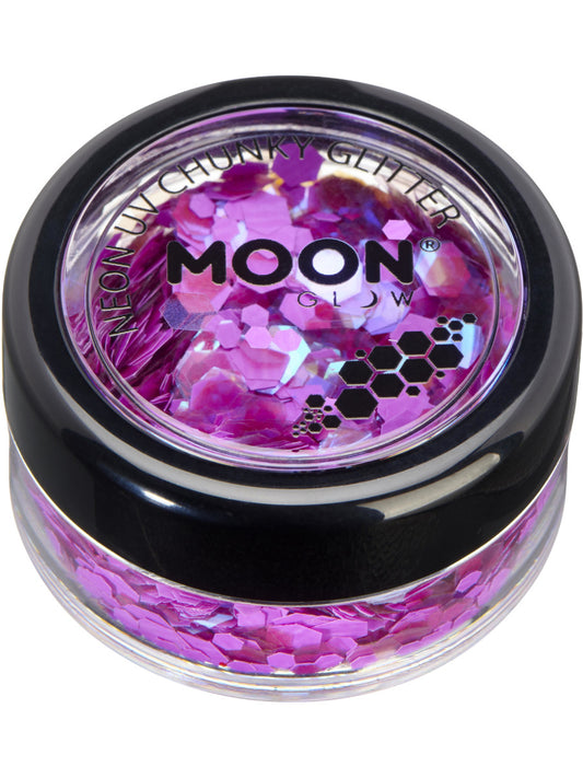 Moon Glow - Neon UV Chunky Glitter, Purple, 3g Single