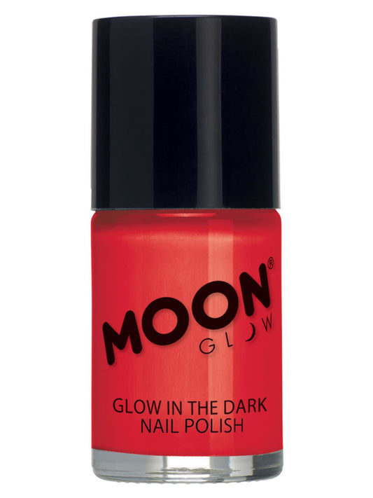 Moon Glow - Glow in the Dark Nail Polish, Red, 14ml Single