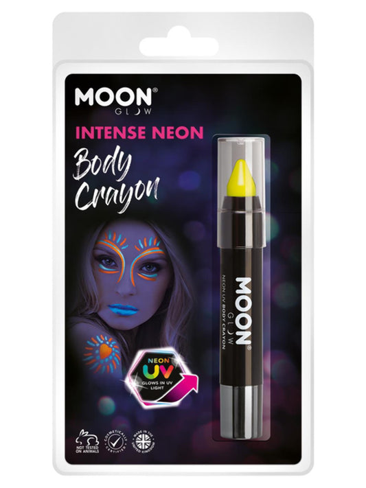 Moon Glow Intense Neon UV Body Crayons, Intense Ye, Clamshell, 3.2g
