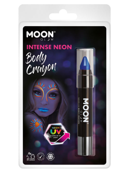 Moon Glow Intense Neon UV Body Crayons, Intense Bl, Clamshell, 3.2g