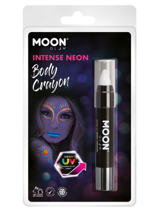 Moon Glow Intense Neon UV Body Crayons, White, Clamshell, 3.2g