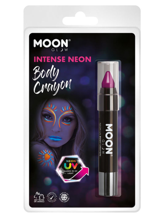 Moon Glow Intense Neon UV Body Crayons, Intense Pu, Clamshell, 3.2g