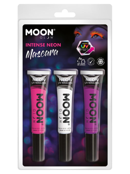 Moon Glow Intense Neon UV Mascara, Clamshell, 15ml - Pink, White, Purple