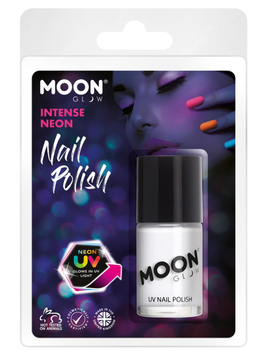 Moon Glow Intense Neon UV Nail Polish, White, Clamshell, 14ml