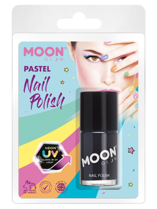 Moon Glow Pastel Neon UV Nail Polish, Black, Clamshell, 14ml