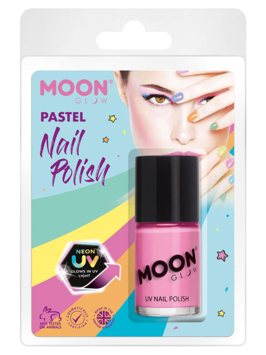 Moon Glow Pastel Neon UV Nail Polish, Pastel Pink, Clamshell, 14ml