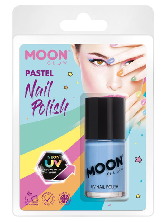 Moon Glow Pastel Neon UV Nail Polish, Pastel Blu, Clamshell, 14ml