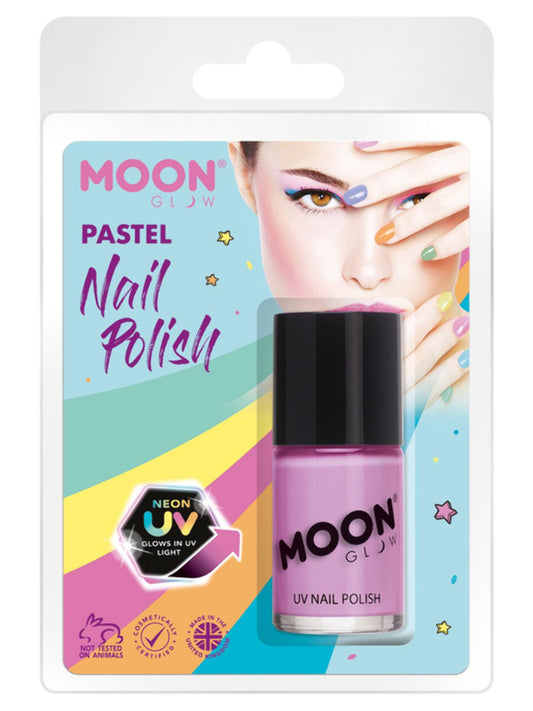 Moon Glow Pastel Neon UV Nail Polish, Pastel Lilac, Clamshell, 14ml