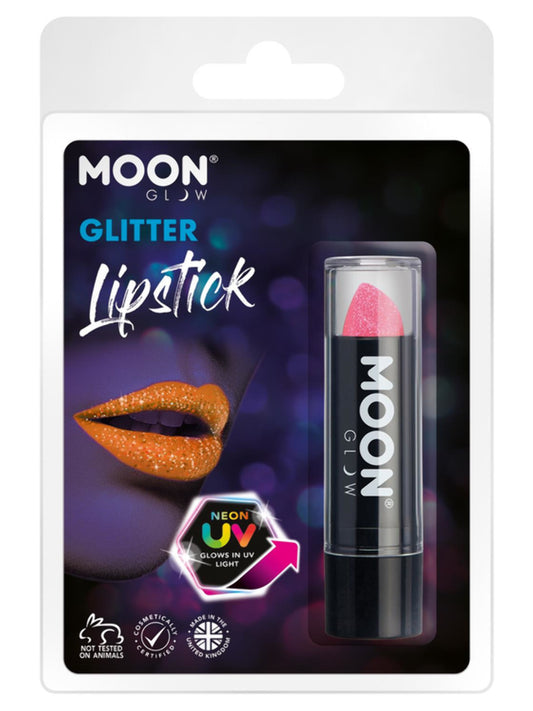 Moon Glow - Neon UV Glitter Lipstick, Pink, 4.2g Clamshell 