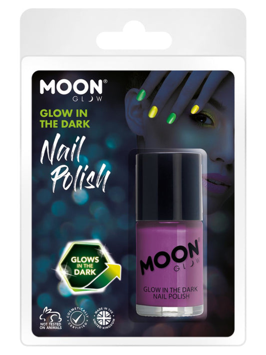 Moon Glow - Glow in the Dark Nail Polish, Purple, 14ml Clamshell