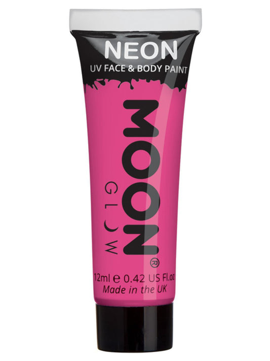 Moon Glow Intense Neon UV Face Paint, Intense Pink, Single, 12ml