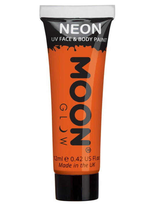 Moon Glow Intense Neon UV Face Paint, Intense Oran, Single, 12ml