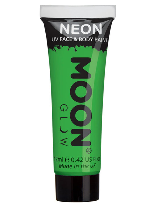 Moon Glow Intense Neon UV Face Paint, Intense Gree, Single, 12ml