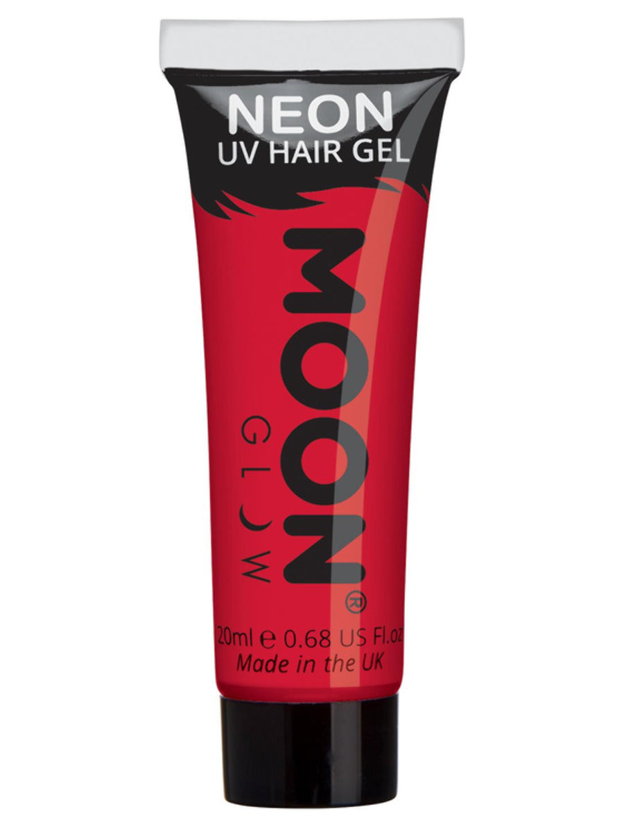 Moon Glow Intense Neon UV Hair Gel, Intense Red, Single, 20ml