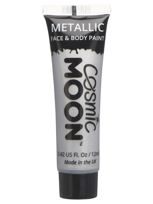 Cosmic Moon Metallic Face & Body Paint, Silver, Single, 12ml
