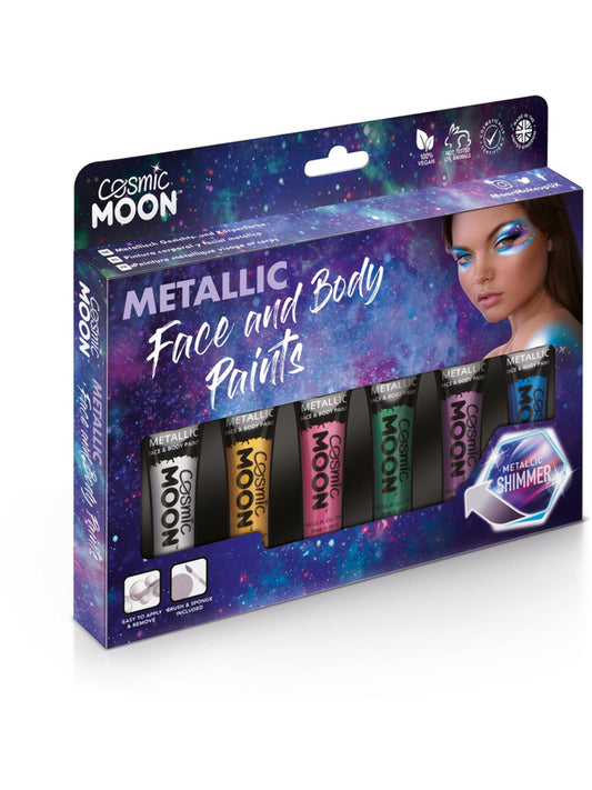 Cosmic Moon Metallic Face & Body Paint, Assorted, Boxset, 12ml