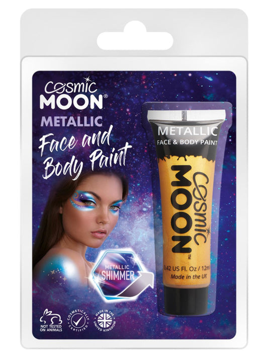 Cosmic Moon Metallic Face & Body Paint, Gold, Clamshell, 12ml