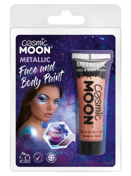 Cosmic Moon Metallic Face & Body Paint, Rose Gold, Clamshell, 12ml