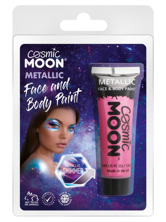 Cosmic Moon Metallic Face & Body Paint, Pink, Clamshell, 12ml