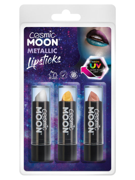 Cosmic Moon Metallic Lipstick, Clamshell, 4.2g - Silver, Gold, Rose Gold