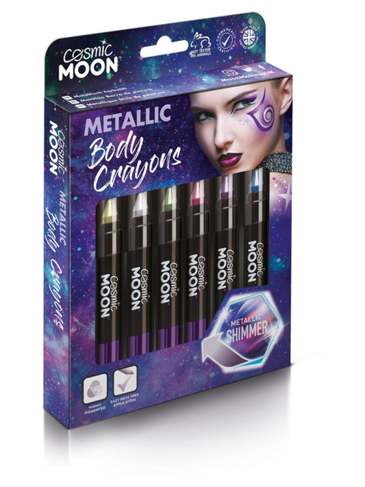 Cosmic Moon Metallic Body Crayons, Assorted, Boxset, 3.2g