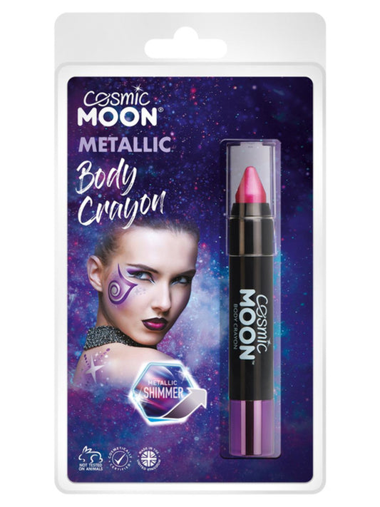 Cosmic Moon Metallic Body Crayons, Pink, Clamshell, 3.2g