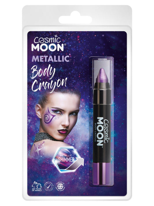 Cosmic Moon Metallic Body Crayons, Purple, Clamshell, 3.2g