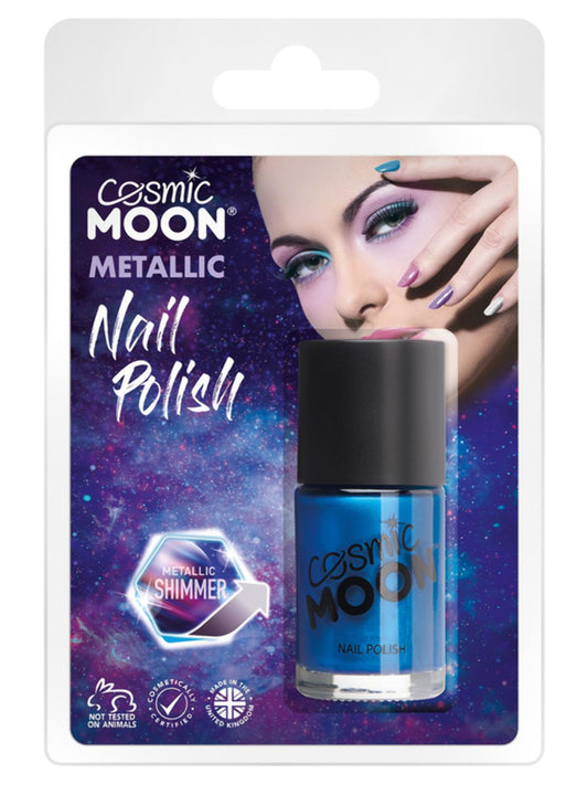 Cosmic Moon Metallic Nail Polish, Blue, Clamshell, 14ml