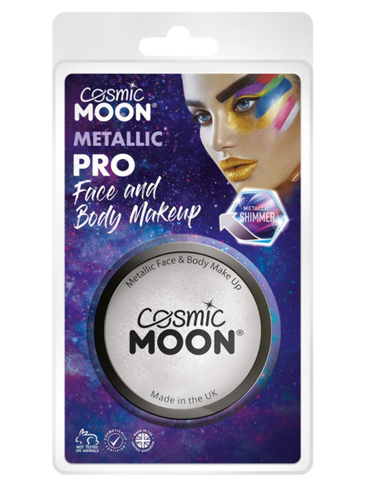 Cosmic Moon Metallic Pro Face Paint Cake Pots, Sil, Clamshell, 36g