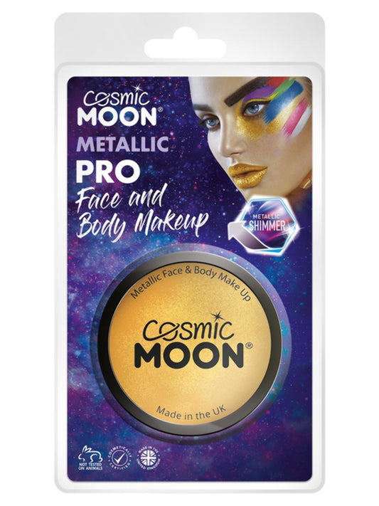 Cosmic Moon Metallic Pro Face Paint Cake Pots, Gol, Clamshell, 36g