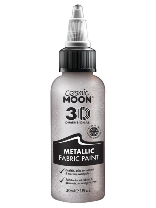 Cosmic Moon Metallic Fabric Paint, Silver, Single, 30ml