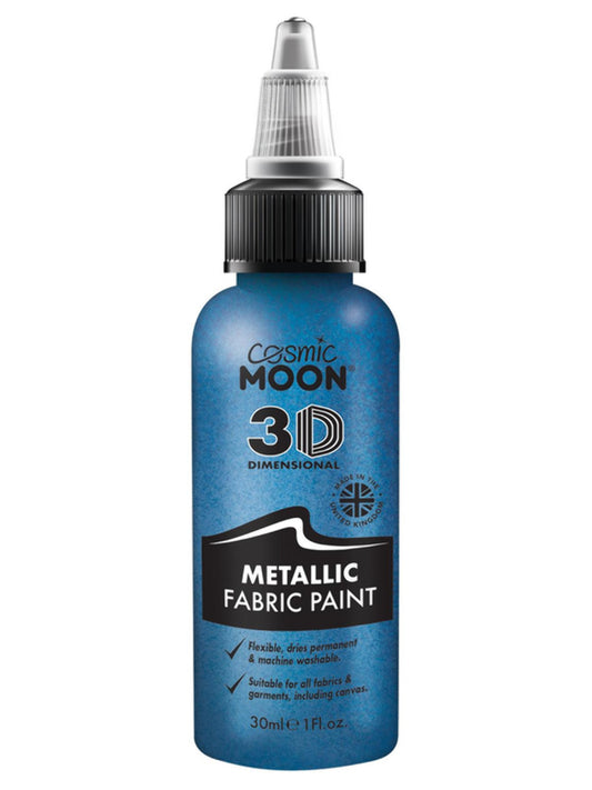 Cosmic Moon Metallic Fabric Paint, Blue, Single, 30ml