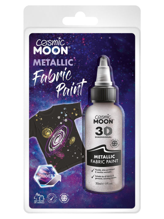 Cosmic Moon Metallic Fabric Paint, Silver, Clamshell, 30ml