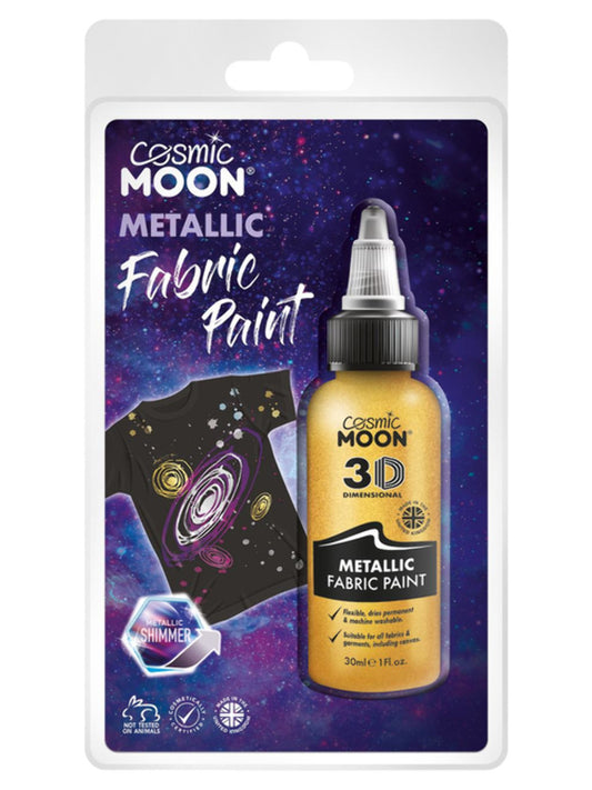 Cosmic Moon Metallic Fabric Paint, Gold, Clamshell, 30ml