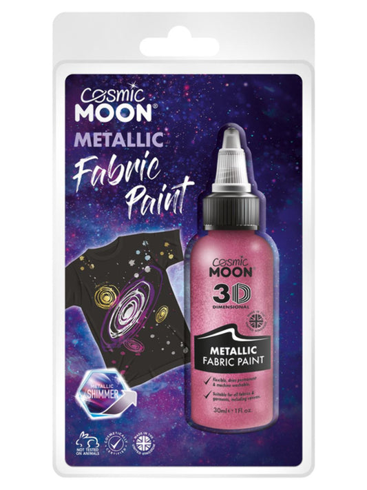 Cosmic Moon Metallic Fabric Paint, Pink, Clamshell, 30ml