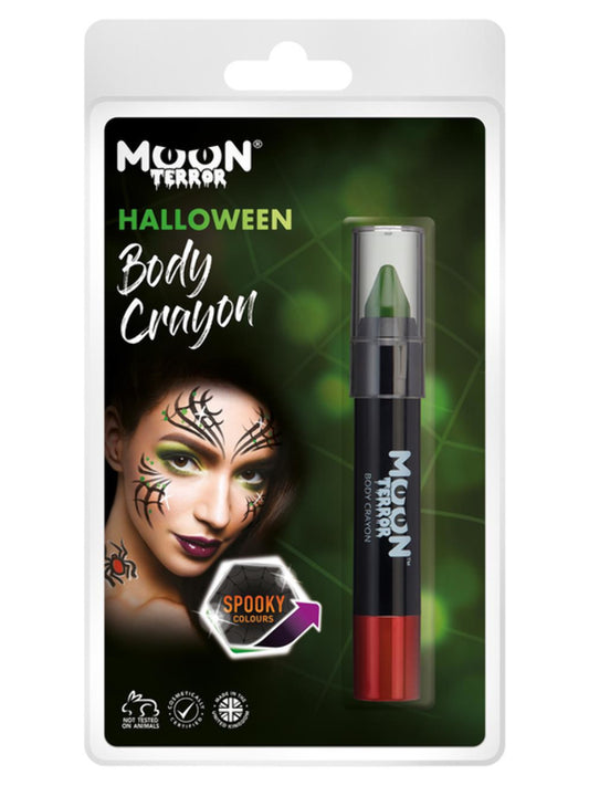 Moon Terror Halloween Body Crayons, Green, Clamshell 3.2g