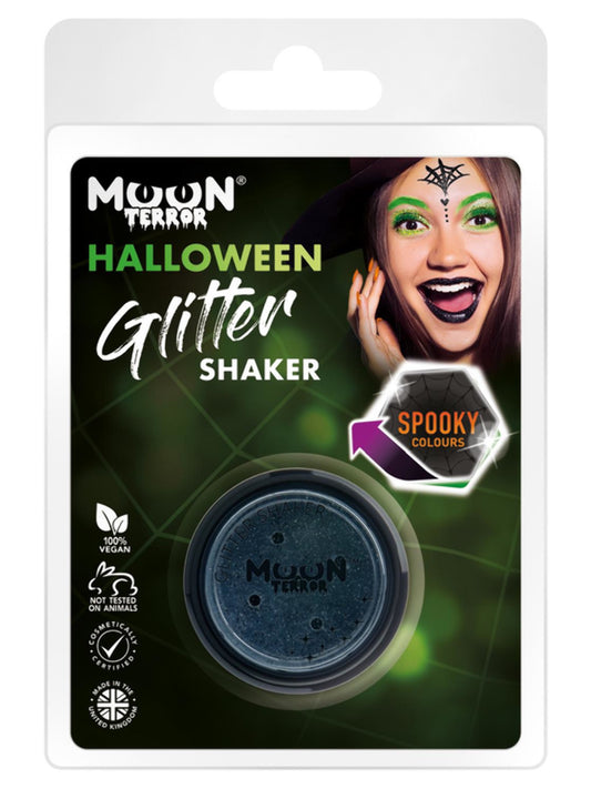 Moon Terror Halloween Glitter Shakers, Black, Clamshell 4.2g