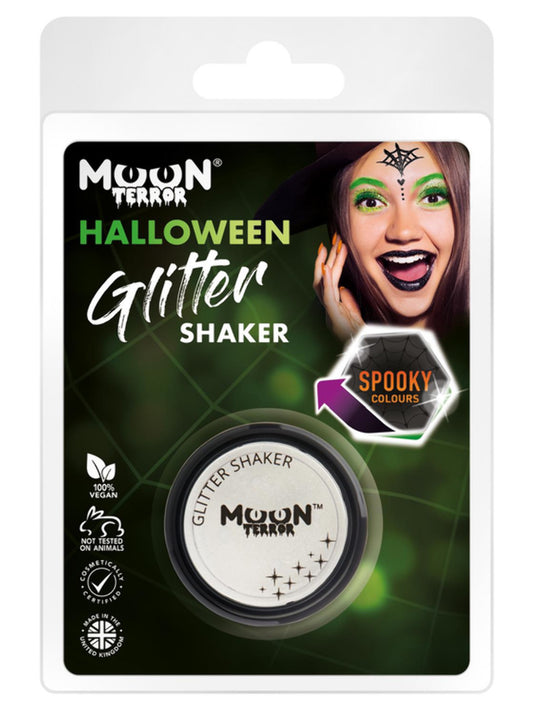 Moon Terror Halloween Glitter Shakers, White, Clamshell 4.2g