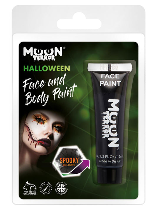 Moon Terror Halloween Face & Body Paint, Black, Clamshell 12ml