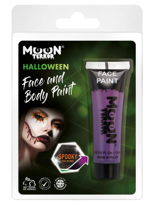 Moon Terror Halloween Face & Body Paint, Purple, Clamshell 12ml
