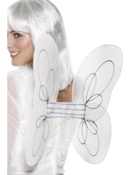 Angel Glitter Wings, White and Silver Wholesale