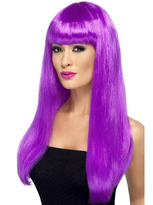 Babelicious Wig, Purple, Long, Straight with Fringe Wholesale