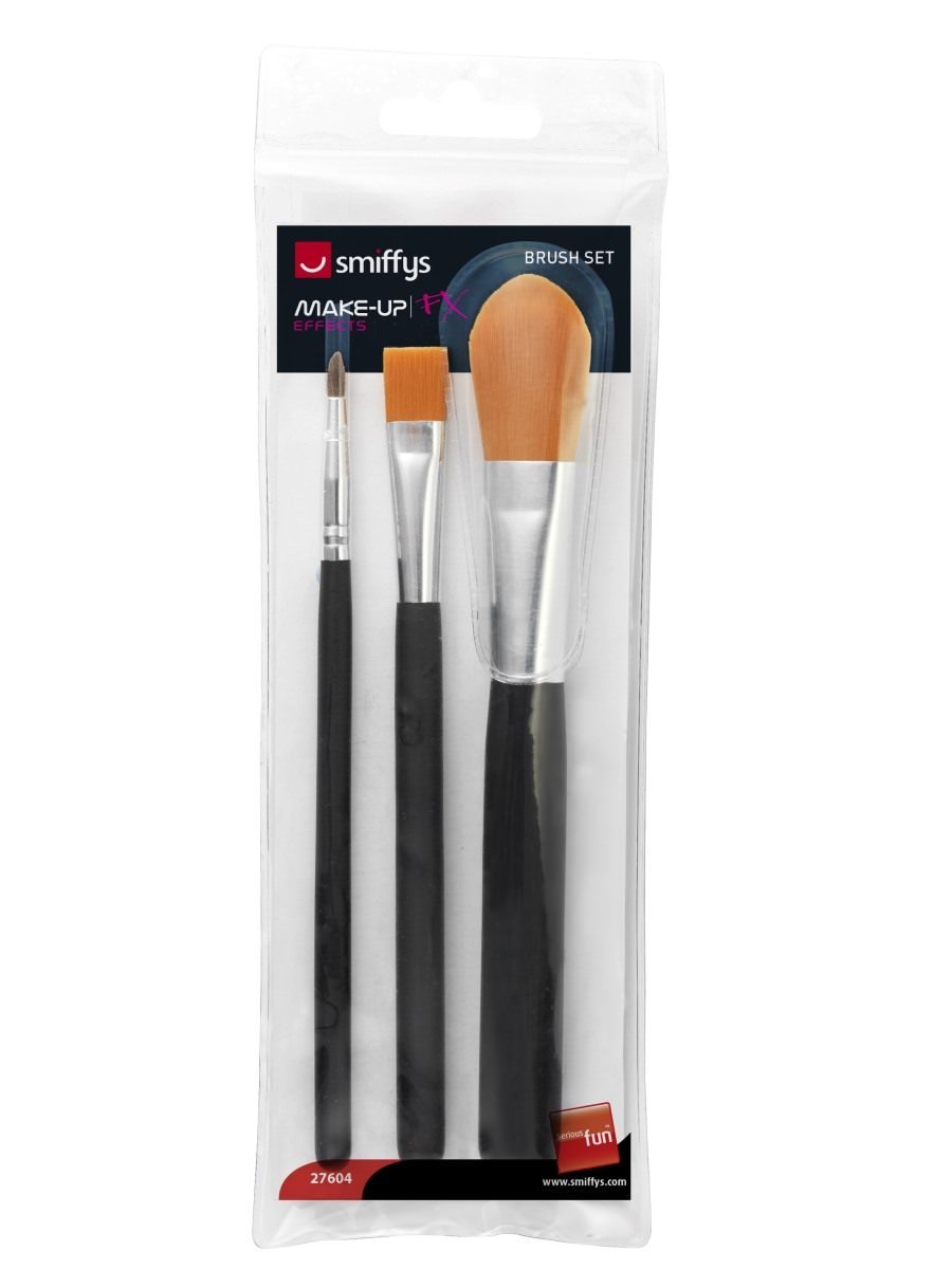 Cosmetic Brush Set, Pack of 3 Wholesale